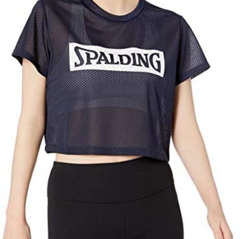 SPALDING JERSEY MEDIUM CROP TEE TOP